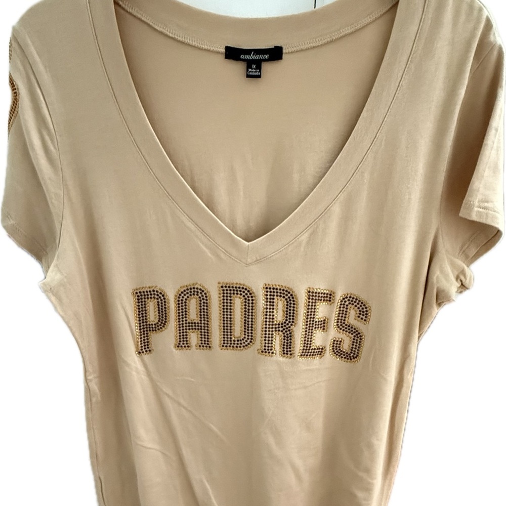 San Diego Padres Bling V-Neck Women's Top NWT